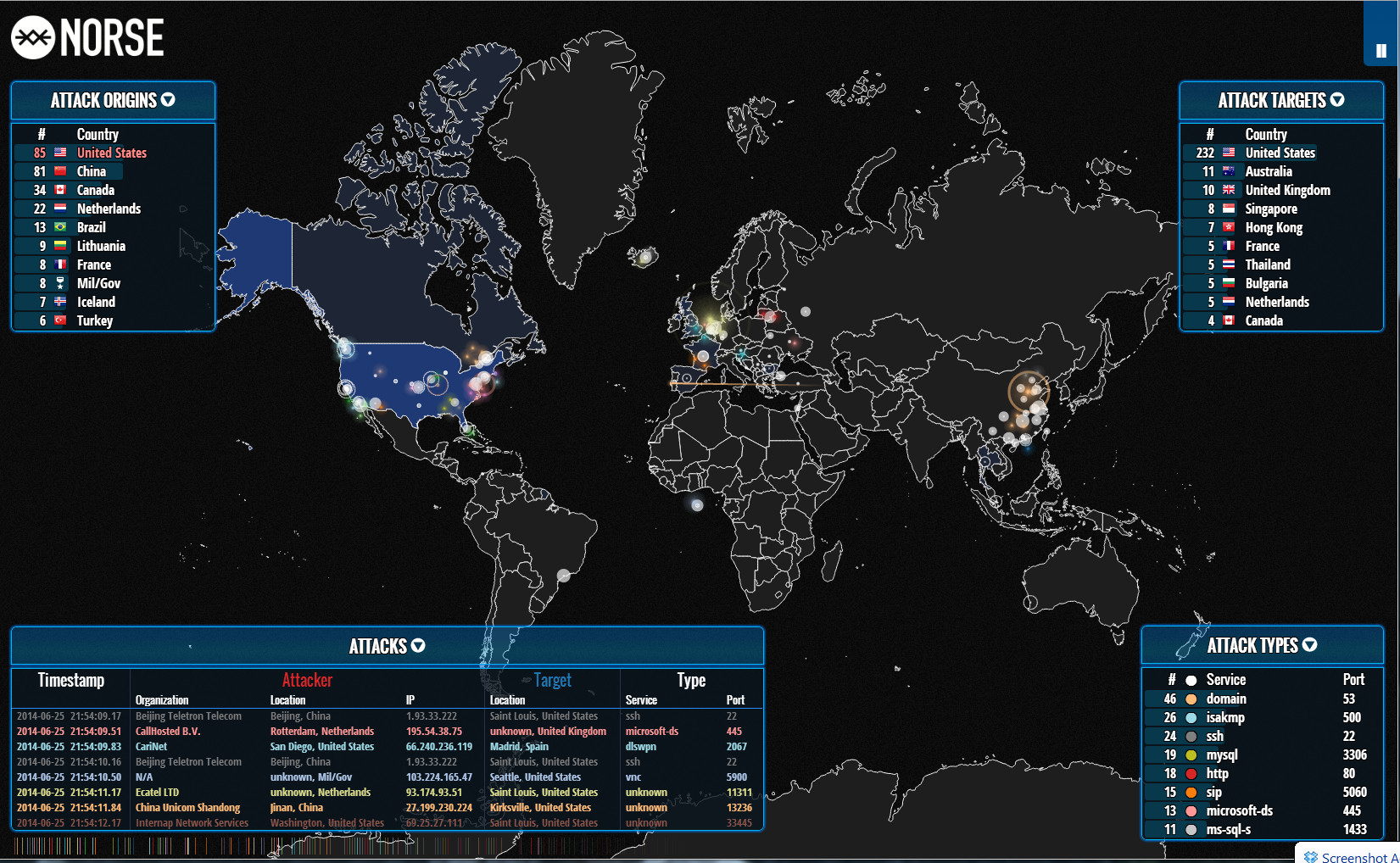 Live maps of lightning and hacking around the globe - Geek In Sydney